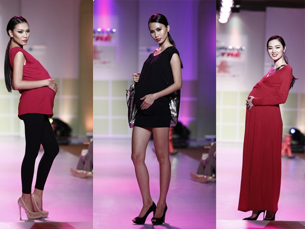 Mẫu Việt đi giày cao chót vót khoe bụng bầu