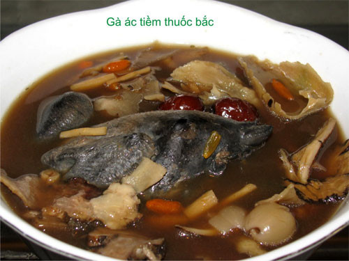 Gà ác tiềm thuốc Bắc bồi bổ cơ thể