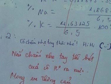Đối đáp dí dỏm giữa cô trò trong bài kiểm tra