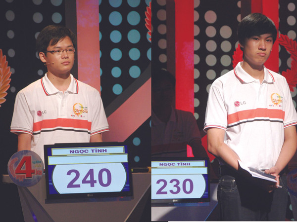 Thí sinh Thân Ngọc Tĩnh và thí sinh Đặng Thái Hoàng