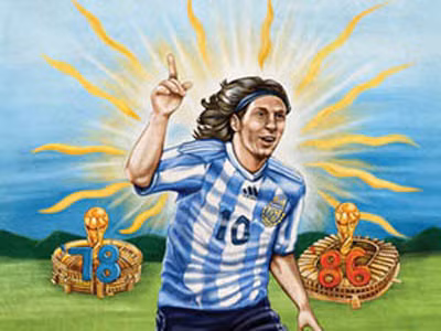 Biếm họa chân dung nhà vô địch World Cup