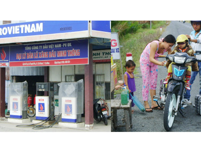 Cửa hàng đóng cửa, xăng lẻ ra đường