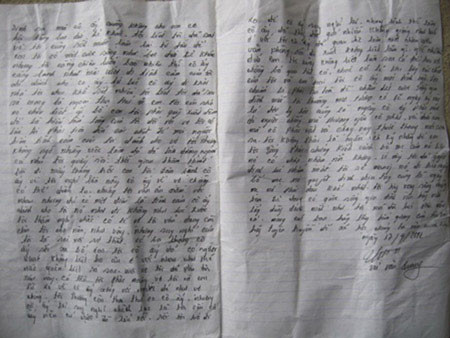 Lời giả dối trong lá thư tuyệt mệnh của gã bố đốt con