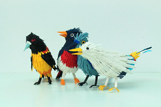 Rực rỡ sắc màu với muôn loài chim... giấy