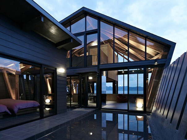 Độc đáo biệt thự gỗ đa giác