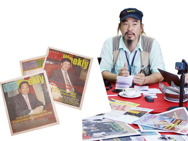 Nguyên Bộ trưởng TTTT Lê Doãn Hợp và Đại sứ VN tại Mỹ Nguyễn Quốc Cường trên bìa Việt Weekly (ảnh nhỏ). Nguyễn Trường - Tổng Thư ký tòa soạn tờ Việt Weekly (ảnh lớn)