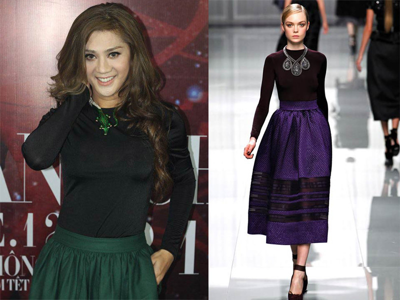 Khanh Chi Lâm mặc váy nhái?