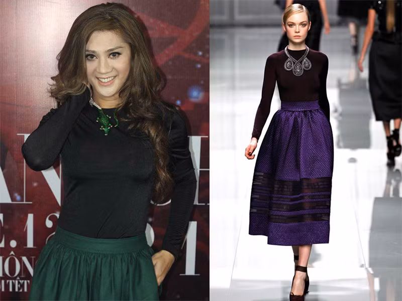 Khanh Chi Lâm mặc váy nhái?