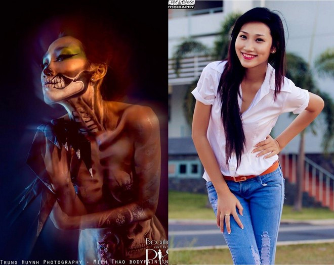 Người mẫu 9X Thy Na: Chỉ khỏa thân vì nghệ thuật vẽ body painting!