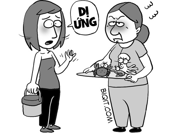 Em dị ứng với hải sản mà quê anh ấy ở vùng biển