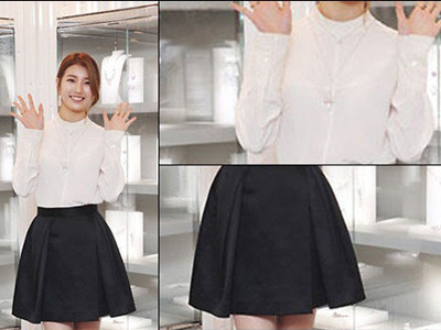 Sao Hàn phối đồ tài tình với sơ mi trắng