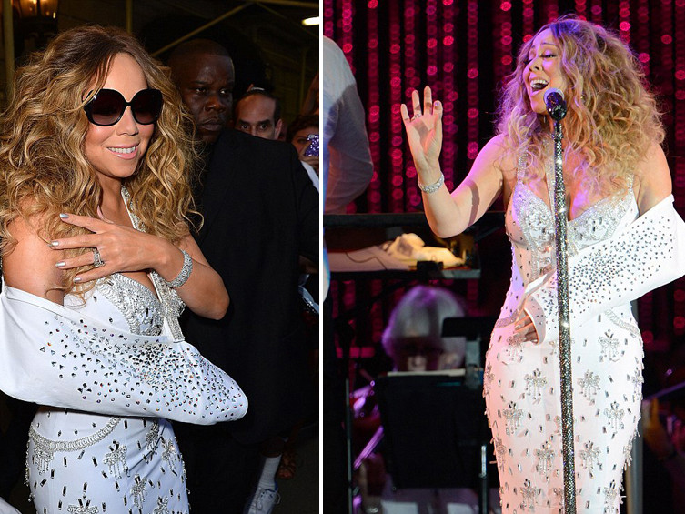 Mariah Carey bị băng bó vẫn biểu diễn cực 'sung'