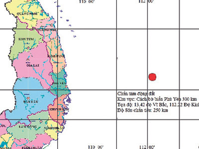 Động đất ngoài khơi Phú Yên sáng sớm qua lại thêm dấu hiệu hoài nghi về hoạt động của vùng núi lửa trẻ ở nam Trung Bộ, theo GS.TS Nguyễn Đình Xuyên