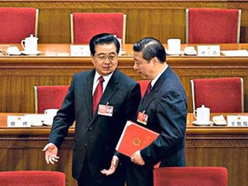 Phó chủ tịch nước Tập Cận Bình với Tổng Bí thư, Chủ tịch nước Hồ Cẩm Đào (trái)