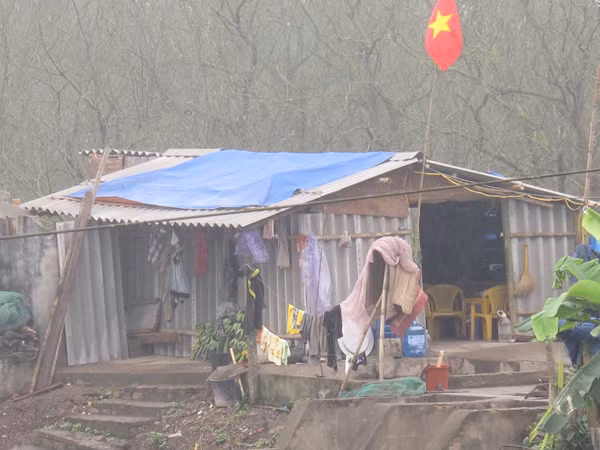 Ngôi nhà vợ con ông Vươn dựng tạm để ở Ảnh: P.D