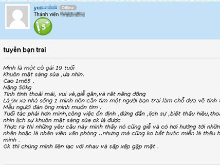 9X bị ‘ném đá’ vì lên mạng tuyển bạn trai doanh nhân