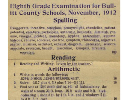 Bật mí đề thi lớp 8 năm 1912 ở Mỹ