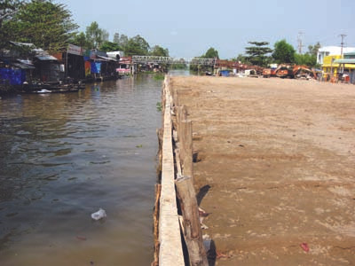 Đoạn sông Trà Cú bị lấp