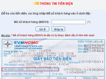 TPHCM dùng hóa đơn tiền điện điện tử