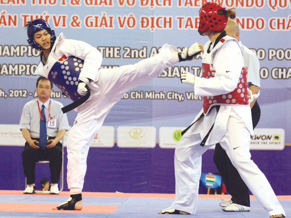 Hy vọng của TTVN dồn cả vào Teakwondo với sự góp mặt của Chu Hoàng Diệu Linh (giáp xanh) và Lê Huỳnh Châu