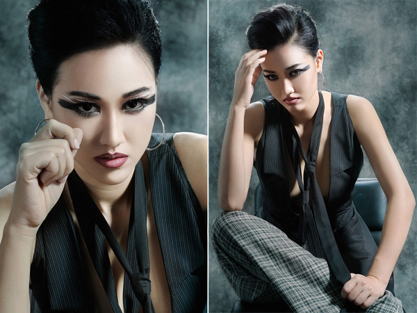 Maya mặc áo gi-lê 'thả rông' vòng một