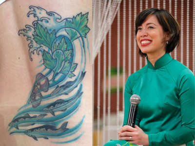 'Vua đầu bếp' Christine Hà xăm hình gia vị Việt lên lưng