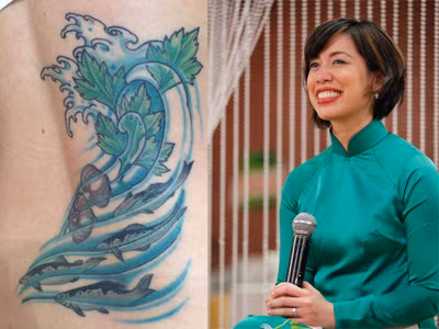 'Vua đầu bếp' Christine Hà xăm hình gia vị Việt lên lưng