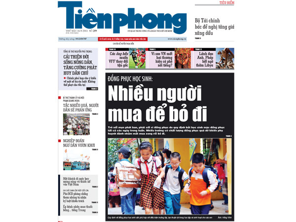 Tin bài đáng chú ý trên nhật báo Tiền Phong số 259