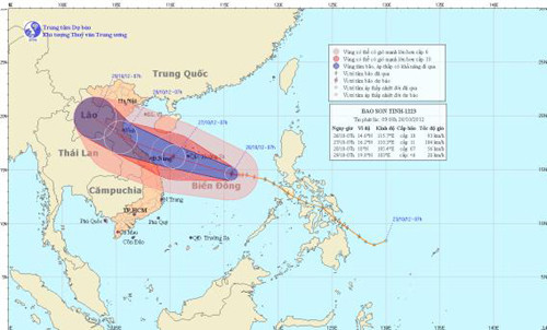 Tin bão khẩn cấp: Từ tối 27 - 10 có mưa to, gió giật tại các tỉnh từ Quảng Ninh tới Quảng Trị