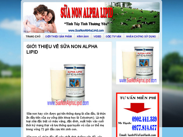 Sản phẩm được giới thiệu trên mạng internet