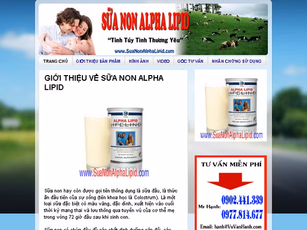Sản phẩm được giới thiệu trên mạng internet