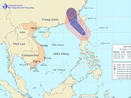 Áp thấp mạnh lên thành bão