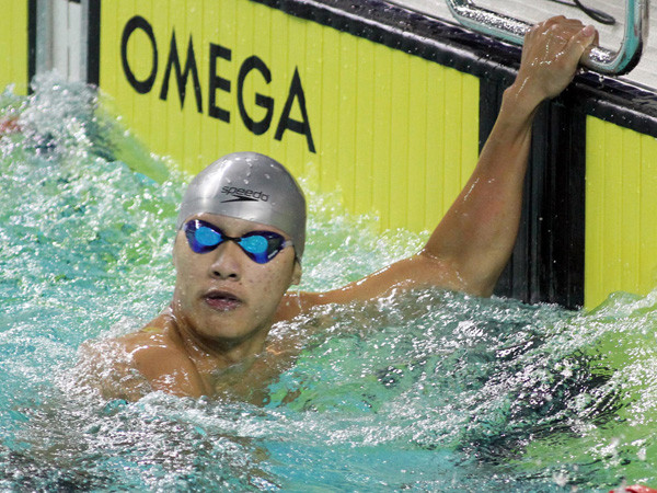 Hoàng Quý Phước trên hồ bơi SEA Games 26 Ảnh: D.B.B