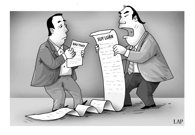 Đấu tố thơ. Nguồn: Báo Tuổi Trẻ