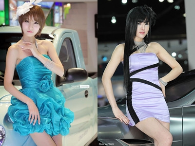 Mỹ nhân xứ Hàn đẹp hút hồn bên xe hơi