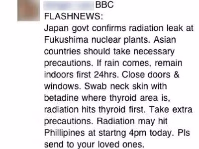 Tin nhắn 'phóng xạ' thất thiệt lan nhanh khắp Châu Á