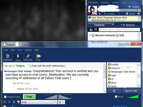 Yahoo! Messenger đóng cửa phòng chat công cộng