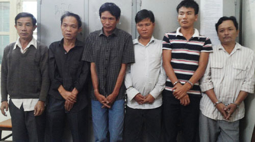 Các đối tượng bị bắt tại cơ quan Công an