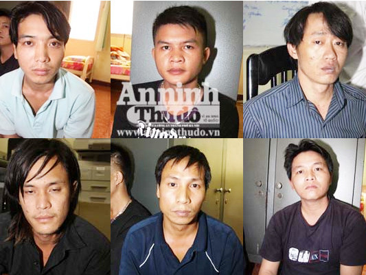 Các đàn em trong băng nhóm xã hội đen do giám đốc Hoàng Văn Thiệp cầm đầu