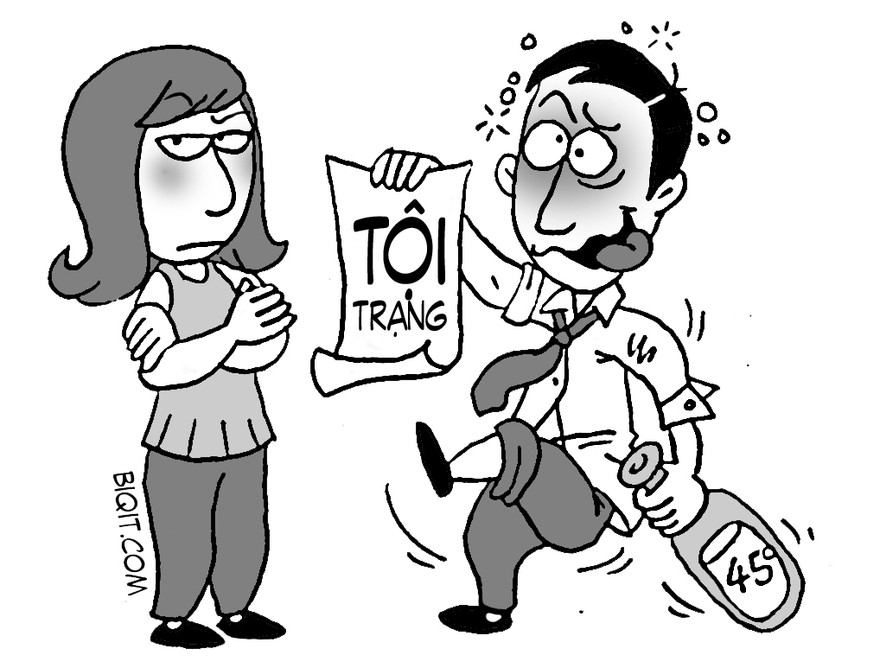 Mỗi lần có lỗi, em lại bị anh ấy... ghi sổ