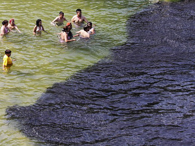 Choáng ngợp với biển cá dày đặc ngay dưới chân người