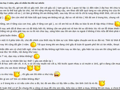 Bị bạn gái cũ đòi 1,5 triệu đồng tiền... cơm