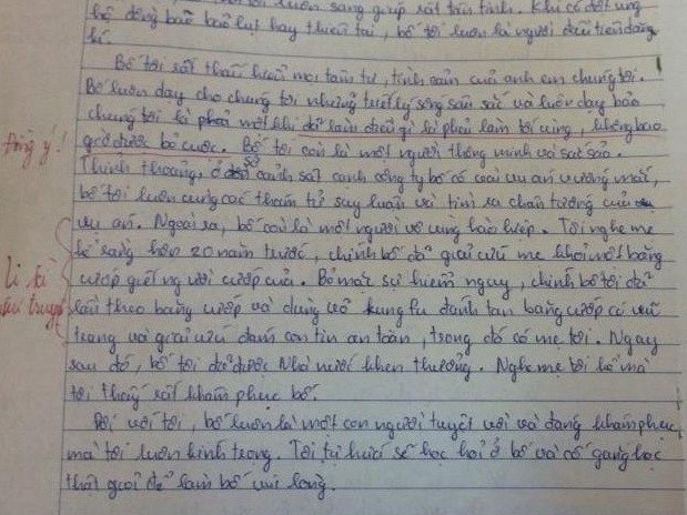 Bật cười bài văn tả bố ly kỳ như phim hành động