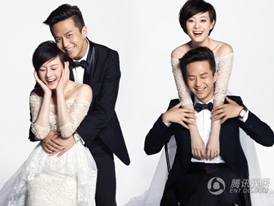 Vợ chồng Tôn Lệ công khai ảnh cưới