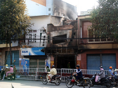 Hiện trường vụ cháy khiến 5 người chết