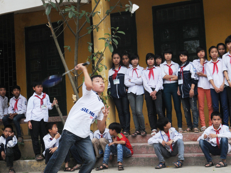 Học sinh trường THCS Đại Áng tranh tài cầu lông