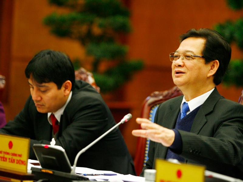 Thủ tướng Nguyễn Tấn Dũng phát biểu. Ảnh: Hồng Vĩnh