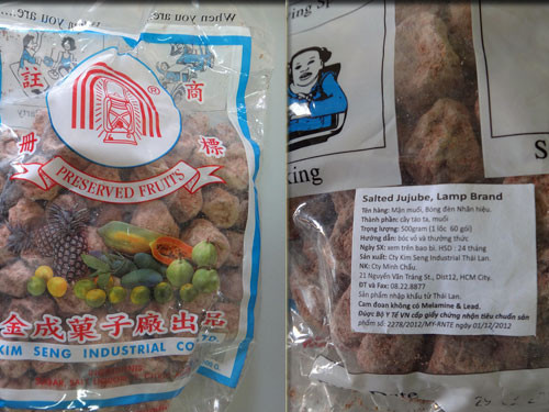 Xí muội Thái chứa chất gây ung thư