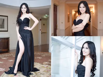 Mai Phương Thúy diện đầm đen khoe chân trắng muốt