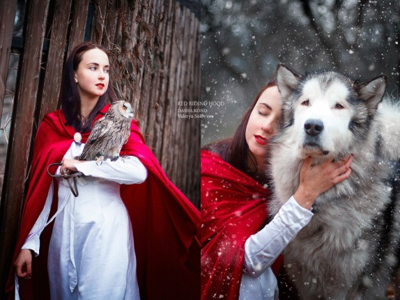 Thiếu nữ Nga đẹp hút hồn cùng mãnh thú